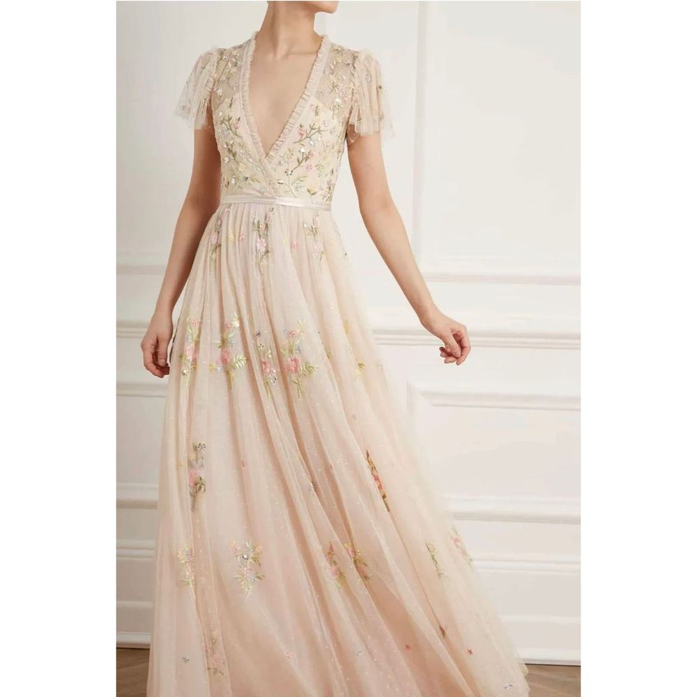 New BHLDN x NEEDLE & THREAD PETUNIA GOWN sz 0